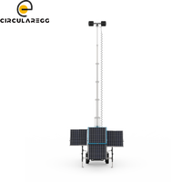 Remorque d'éclairage mobile extérieure avec panneaux solaires pouvant générer de l'électricité