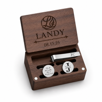 Boîte à boutons en bois écologique gravée sur mesure, étui de rangement pour souvenirs, cadeau de mariage, promotion, accessoire de couture, vente en gros OEM