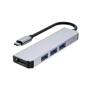 Özel 4 in 1 çarpın limanlar HDMI USB A 2.0 3.0 USB C Hub tipi C adaptörü Laptop PC için yerleştirme istasyonu USB C cihazlar
