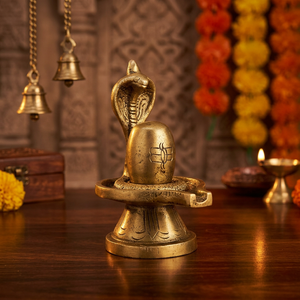 Premium Quality Handmade Brass <b>Shivling</b> 4 Intricately Designed Animal Pattern Sculpture at Bulk Price from India - Product Image 5