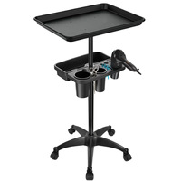 Chariot de Salon de Coiffure Mobile à Roulettes, Chariot de Beauté Multi-niveaux pour Outils d'Extensions Capillaires et de Coiffage