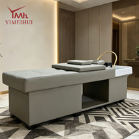 Lit de lavage de luxe multifonctionnel pour spa capillaire avec table de massage et thérapie par circulation d'eau pour salons de coiffure et équipements de spa