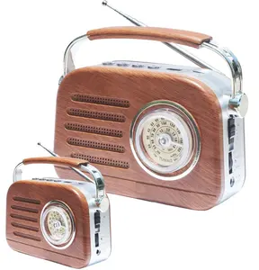工厂出售老式家用收音机木制复古收音机与交流直流电源