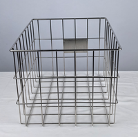 Panier de rangement rectangulaire en treillis métallique en acier inoxydable 304 avec plaque d'étiquetage, système de rayonnage mobile pour le stockage industriel et en cuisine