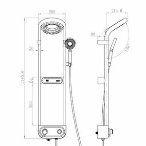Kepala pancuran kuningan kelas atas dipoles selesai dengan katup keramik inti berdiri lantai keran pijat hujan bintang lima tahun - Product Image 6