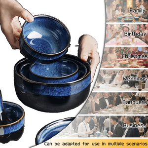 Bắc Âu ánh sáng sang trọng gốm Bát đĩa đĩa hộ gia đình thay đổi lò Bộ đồ ăn trái cây mô hình sáng tạo đất sét đơn giản 20 miếng - Product Image 5