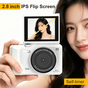 Caméra compacte pour vlog avec zoom <span class=keywords><strong>numérique</strong></span> 16x, vidéo 8K personnalisable, écran rabattable de 2,8 pouces, Wifi, filtres multiples pour débutants - Product Image 5