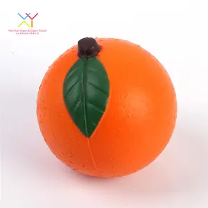 Logo Kustom PU Bola Stres Mainan Antistres Bentuk Jeruk Tangerine