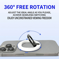 Support de téléphone magnétique en alliage de zinc TKT, pliable, rotation à 360°, support de doigt, béquille universelle, support de bureau pour téléphone