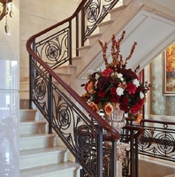 Bronze de luxe avec balustrade d'escalier en marbre ss304 main courante rampe de balustrade avec couleur