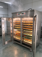 Mesin Pengering Makanan 2 Pintu 50 Loyang Kontrol Ganda Suhu Independen Oven Pengering Buah Daging Multi-Lapisan