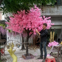Pohon Bunga Sakura Buatan Tinggi 300cm, Bahan Fiberglass dan Sutra, Dekorasi Pernikahan Dalam Ruangan, Tahan Lama, Ramah Lingkungan