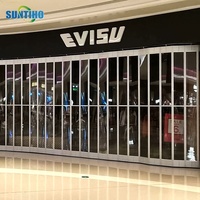 4S magasin porte pliante en alliage d'aluminium centre commercial intérieur épaissi plastique porte coulissante cloison côté porte coulissante