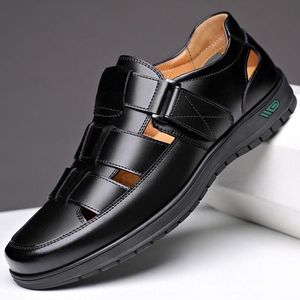 High Quality <b>Men's</b> Summer Black <b>Brown</b> Shoes <b>Sandal</b> Genuine Leather <b>Mens</b> Beach Sports Comfortable <b>Sandals</b> for <b>Men</b> Leather 2024 - Product Image 3