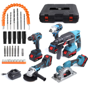 Bộ 5 cái công cụ điện Lithium điện búa khoan không chổi than Máy mài góc không dây cờ lê cưa tròn kết hợp bộ dụng cụ công cụ - Product Image 5