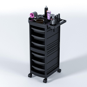 New Profession Plastic Black Hairdressing Trolley with 6 Drawersl for Salon Barber - Product Image 2