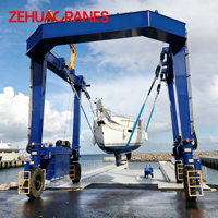CE Onaylı Zehua 5T-100T Yat Taşıma Vinci Elektrikli Kaldırma Cihazı Motorlu Rulmanlı Kauçuk Tekerlekli Mobil Tekne Vinci Marina Tersanesi için