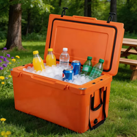 Glacière rotomoulée moderne de 75 L grande capacité avec roues, couleur personnalisable, isolée en PE, étanche et réutilisable pour canettes et boissons