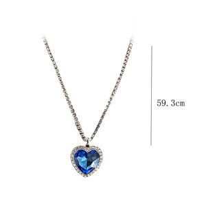 Titanic <span class=keywords><strong>cuore</strong></span> <span class=keywords><strong>dell</strong></span>'<span class=keywords><strong>oceano</strong></span> <span class=keywords><strong>collana</strong></span> con ciondolo <span class=keywords><strong>cuore</strong></span> blu temperamento <span class=keywords><strong>collana</strong></span> piena di strass amore romantico per sempre regalo amante dei gioielli - Product Image 6