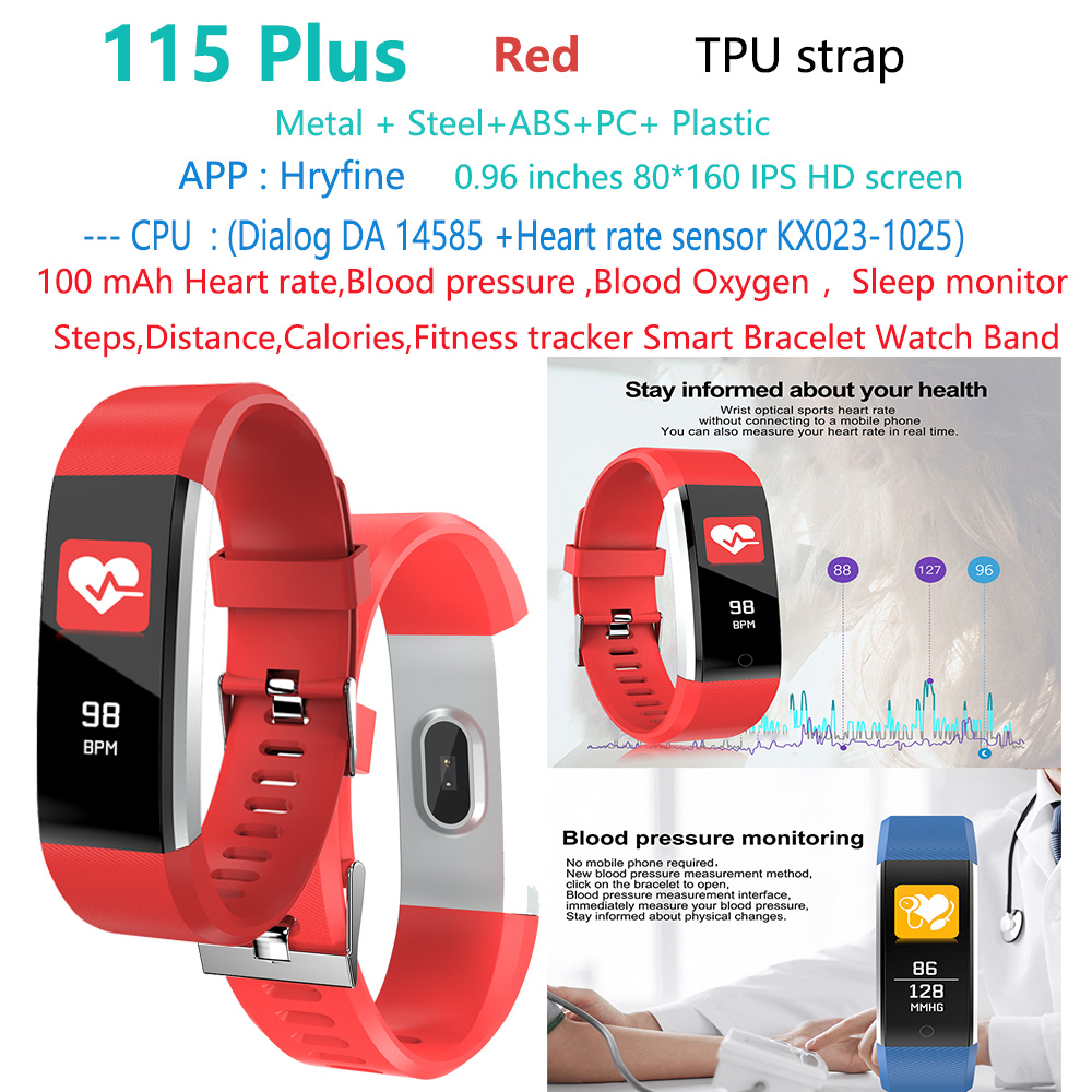 Rojo 115-Plus-Sport-Fitness-Smart-Watch-bracelet-Band