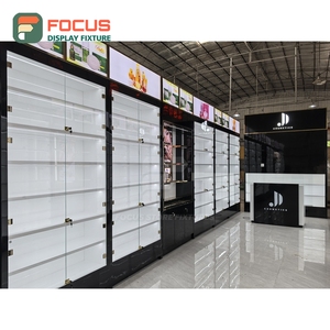 Solution de présentation de comptoir en bois massif pour boutique personnalisée, aménagement de magasin, design intérieur de magasin de maquillage - Product Image 4