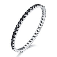 Bracelet de cheville et jonc Madonna Fine Jewelry plaqué or blanc 18 carats, style hip-hop, serti de moissanite noire, pour hommes et femmes