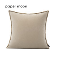 Housse de coussin en velours Wabi Sabi de luxe, avec bordure brodée dorée, pour canapé, salle d'exposition, décoration intérieure