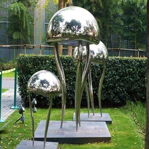 Sculpture de méduse en acier inoxydable de statue en métal animal poli personnalisé pour décoration de jardin - Product Image 1