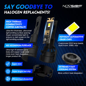 หลอดไฟหน้ารถยนต์ Novsight N61 LED ไฟสูง/ต่ำ รุ่น H7/H11/H4 12V 6500K 13000LM ใช้ได้กับรถยนต์ทั่วไป - Product Image 5