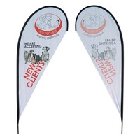 Drapeaux à plumes en polyester imprimés sur mesure, colorés, avec mât en fibre de verre, imperméables et résistants aux UV, pour les promotions de lancement et l'affichage publicitaire