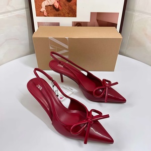 Luxury Designer Style Peep-Toe Pumps <strong>Women</strong> Stiletto Heels Low Vamp Pointed-Toe Strap-and-Buckle Design Spring/Autumn Elegant - Product Image 3
