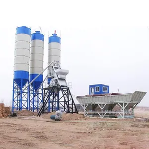 50m3/h to 240m3/h small portable concrete batching and mixing plant price