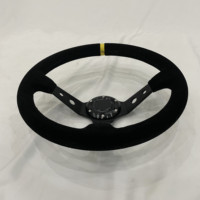 TRAPLY 14 pouces 350MM cuir suédé plat profond voiture sport course volant à dérive