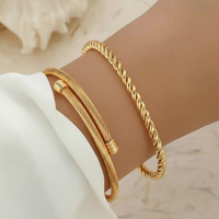 Bestseller Kabel-Draht-Twist-Armreifensets für Frauen Edelstahl-Schmuck für Mädchen