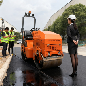 Promenade mobile d'asphalte de double tambour de la main R800 0.7Ton derrière la machine vibrante de rouleau de route - Product Image 6
