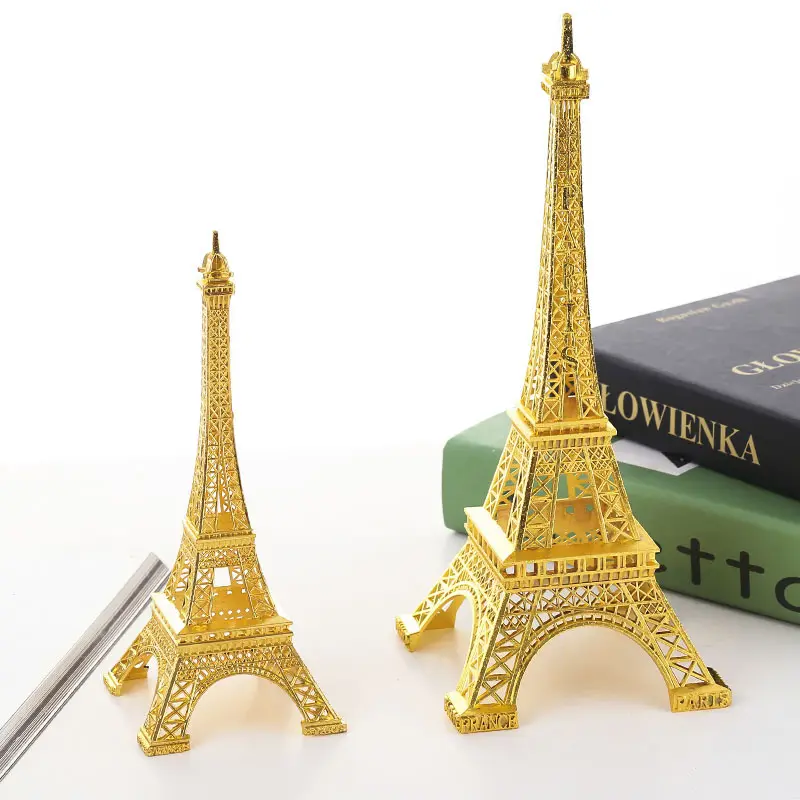 Ouro slivery Metal Torre Eiffel modelo para decoração de casa tamanho diferente disponível