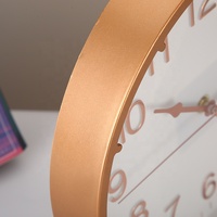 Horloge murale de salon de 12 pouces ronde, style Art déco, avec affichage de la date, mouvement à quartz silencieux, en plastique ABS, logo personnalisé