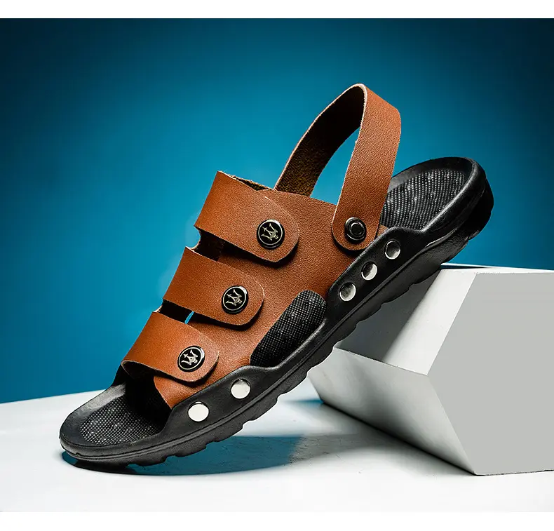 summer cheap india pakistan chappal leather flat PU men sport sandals slippers