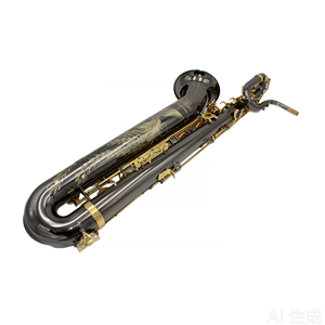 Saxofón barítono en Mi bemol, cuerpo niquelado negro, llaves lacadas en oro, latón, para interpretación profesional, marca Eastern Music. - Product Image 4