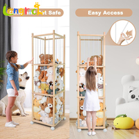 Armoire de rangement pour animaux en peluche en bois, moderne et multifonctionnelle, avec 3 étagères pour les chambres d'enfants, les chambres à coucher et le salon (neutre)