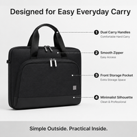 Sac à bandoulière fin pour ordinateur portable 15-16 pouces pour MacBook Air/Pro, mallette avec rangement pour accessoires et documents, résistant à l'eau et durable