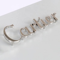 Enseigne en lettres en relief en acier inoxydable sur mesure, lettres en métal doré pour logo d'entreprise, enseigne murale