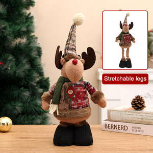<span class=keywords><strong>Reno</strong></span> Reciclable Ecológico, Animal de Peluche, Navidad, Lino Retro, Nieve, Plaid, Muñeca Elástica, Decoraciones Navideñas - Product Image 5
