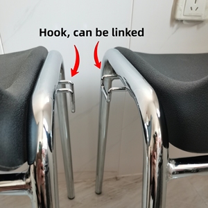 Silla de oficina apilable de plástico con estructura metálica ergonómica y colorida, con gancho, para sala de conferencias, reuniones, aeropuerto, venta al por mayor - Product Image 3