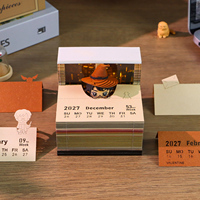 Bloc de Notas Artístico Inteligente Mage 2027, Diorama en Miniatura, Figura de Mago, Escultura Kirigami Hecha a Mano, Adorno de Escritorio con Diseño de Biblioteca Mágica