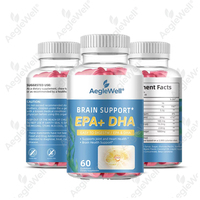 Aeglewell OEM Vente en Gros Huile d'Algues Naturelle EPA DHA Multi Oméga 3 Bonbons Gommeux pour Soutenir la Santé Cérébrale