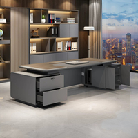Nuova Scrivania Direzionale di Lusso a L per CEO e Manager, Design Moderno e Minimalista con Accenti LED, Scrivania Esecutiva Premium in Legno