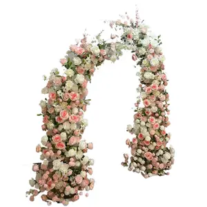 Arco de arranjos de flores para decoração de casamento, arco artificial branco floral para festa no jardim