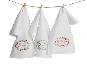 Embroidery Pattern Tea Towel For Kitchen Pastoral Style