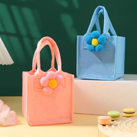 Sacs-cadeaux en feutre de Noël pour enfants avec poignée Mini sac à main pour collations de Noël Pochette pour bonbons Décoration de Noël Sac de rangement fourre-tout